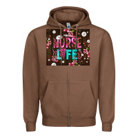 Chestnut nurse life with pearls Zipper Hoodie - AdoDesignShop