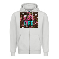 Dove Grey nurse life with pearls Zipper Hoodie - AdoDesignShop