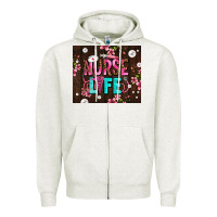 Oatmeal Heather nurse life with pearls Zipper Hoodie - AdoDesignShop