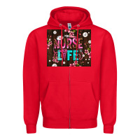 Red nurse life with pearls Zipper Hoodie - AdoDesignShop