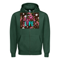 Sports Green nurse life with pearls Zipper Hoodie - AdoDesignShop