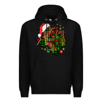 Black Christmas Western Texas Map Premium Hoodie - BundleAndBundleShop