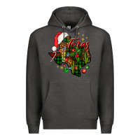 Charcoal Heather Christmas Western Texas Map Premium Hoodie - BundleAndBundleShop