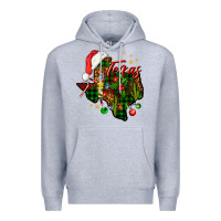 Heather Grey Christmas Western Texas Map Premium Hoodie - BundleAndBundleShop