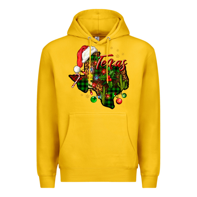 Christmas Western Texas Map Premium Hoodie by BundleAndBundleShop | Teevron