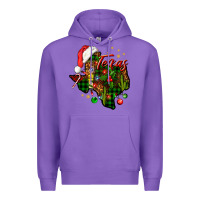 Purple Christmas Western Texas Map Premium Hoodie - BundleAndBundleShop