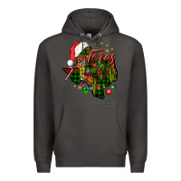 Smoke Christmas Western Texas Map Premium Hoodie - BundleAndBundleShop