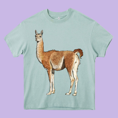 Guanaco Llama Heavy Core Tee Designed By Lillyallendesigns