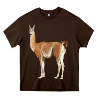Chocolate Brown guanaco llama Heavy Core Tee - LillyAllenDesigns
