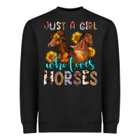 Black just a girl who loves horses Heavyweight Sweatshirt - Zillion Design Studio
