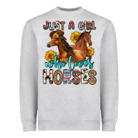 Heather Grey just a girl who loves horses Heavyweight Sweatshirt - Zillion Design Studio