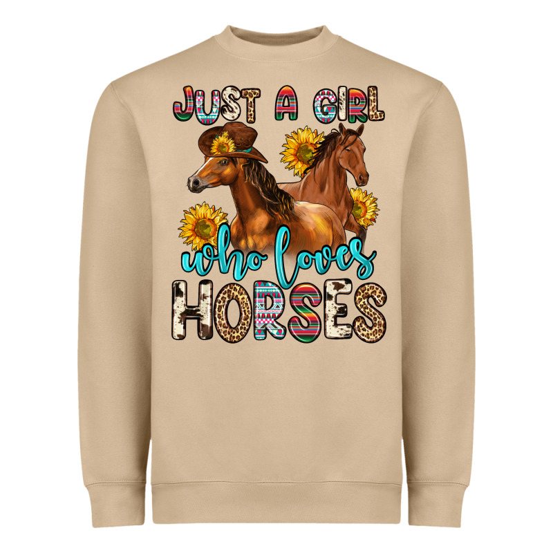 Just A Girl Who Loves Horses Heavyweight Sweatshirt by Zillion Design Studio | Teevron
