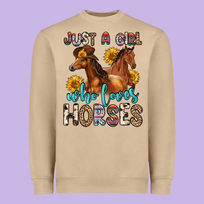 Just A Girl Who Loves Horses Heavyweight Sweatshirt Designed By Zillion Design Studio
