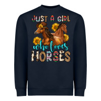 Navy just a girl who loves horses Heavyweight Sweatshirt - Zillion Design Studio