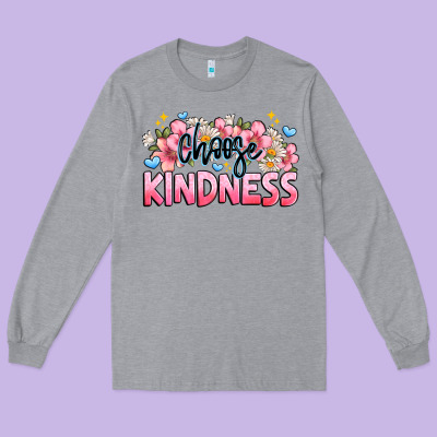 Choose Kindness Long Sleeve Tee Designed By Jahusdesignshop