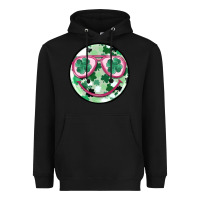 Black st patrick's smiley Heavyweight Hoodie - MaliasSmallBusiness