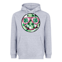 Heather Grey st patrick's smiley Heavyweight Hoodie - MaliasSmallBusiness