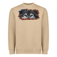 Mushroom wolf eyes american flag Heavyweight Sweatshirt - RanaPortraitStore