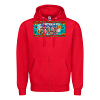 Red american babe Zipper Hoodie - Artiststas