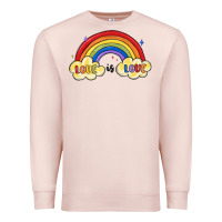 Pale Pink love is love lgbtq Premium Sweatshirt - MaliasSmallBusiness