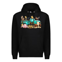 Black Farm Animals Truck Premium Hoodie - BundleAndBundleShop