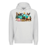 Dove Grey Farm Animals Truck Premium Hoodie - BundleAndBundleShop