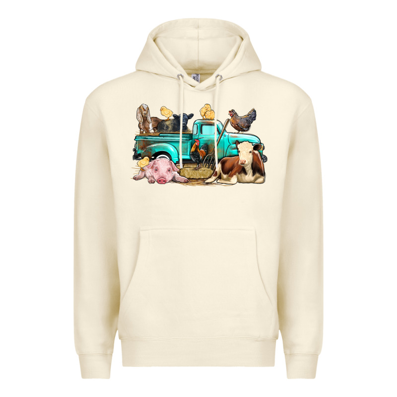 Farm Animals Truck Premium Hoodie by BundleAndBundleShop | Teevron
