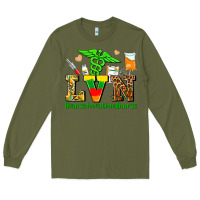 Army Green lvn juneteenth licensed vocational nurse with croc Long Sleeve Tee - AdoDesignShop