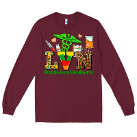 Burgundy lvn juneteenth licensed vocational nurse with croc Long Sleeve Tee - AdoDesignShop