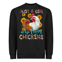 Black just a girl who loves chickens Heavyweight Sweatshirt - Zillion Design Studio