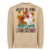 Just A Girl Who Loves Chickens Heavyweight Sweatshirt | Teevron
