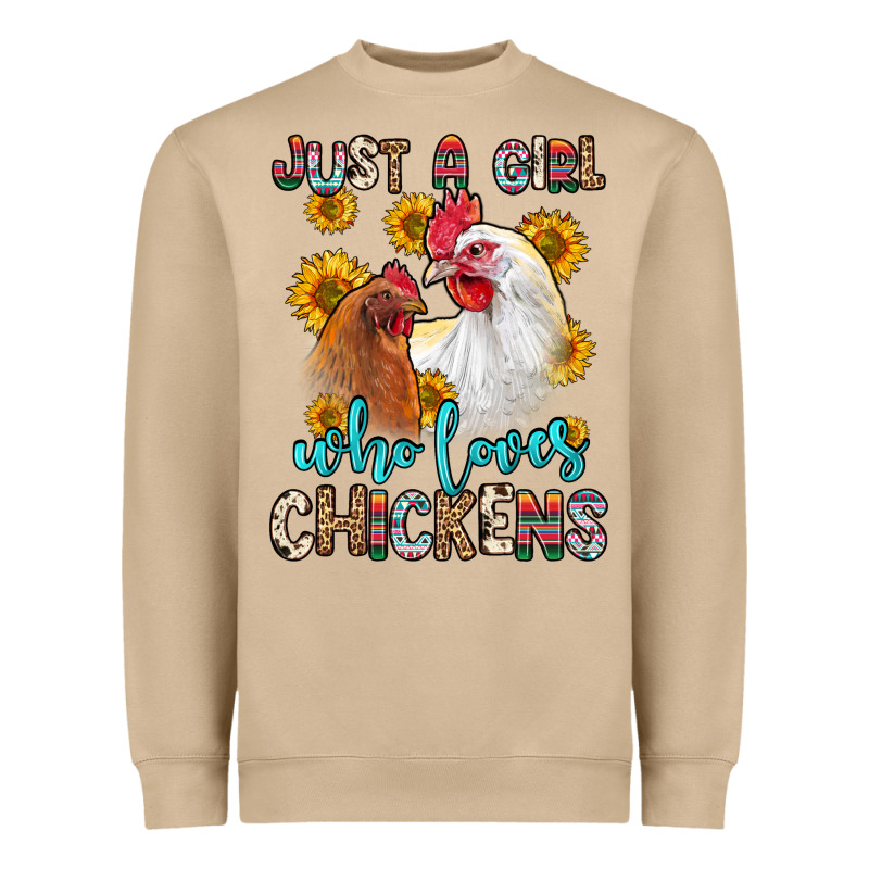 Just A Girl Who Loves Chickens Heavyweight Sweatshirt by Zillion Design Studio | Teevron