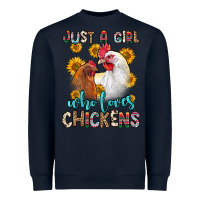 Navy just a girl who loves chickens Heavyweight Sweatshirt - Zillion Design Studio