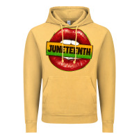 Vintage Mustard juneteenth lips Vintage Hoodie - texasbilliewilder