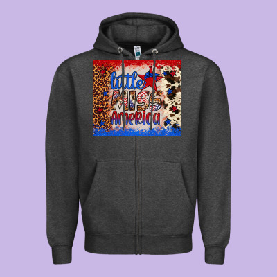 Little Miss America Zipper Hoodie Designed By Artiststas