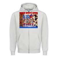 Dove Grey little miss america Zipper Hoodie - Artiststas