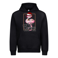Black Merryy Flocking Christmas Flamingo Urban Hoodie - Bettercallsaul