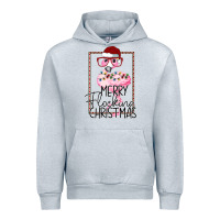 Heather Grey Merryy Flocking Christmas Flamingo Urban Hoodie - Bettercallsaul