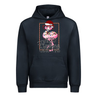 Navy Merryy Flocking Christmas Flamingo Urban Hoodie - Bettercallsaul