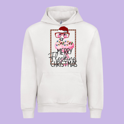 Merryy Flocking Christmas Flamingo Urban Hoodie Designed By Bettercallsaul