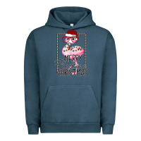 Pigment Midnight Navy Merryy Flocking Christmas Flamingo Urban Hoodie - Bettercallsaul
