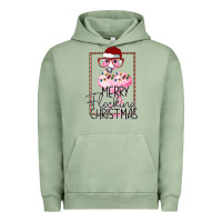 Pigment Oil Green Merryy Flocking Christmas Flamingo Urban Hoodie - Bettercallsaul