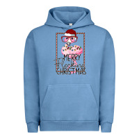 Pigment Pebble Blue Merryy Flocking Christmas Flamingo Urban Hoodie - Bettercallsaul