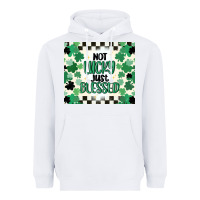 White not lucky just blessed Heavyweight Hoodie - MaliasSmallBusiness