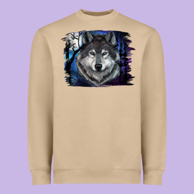 Wolf And Full Moon Heavyweight Sweatshirt Designed By Ranaportraitstore