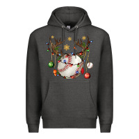 Charcoal Heather Baseball Horn Christmas Premium Hoodie - BundleAndBundleShop
