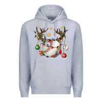 Heather Grey Baseball Horn Christmas Premium Hoodie - BundleAndBundleShop