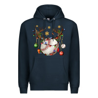 Navy Baseball Horn Christmas Premium Hoodie - BundleAndBundleShop