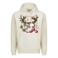 Oatmeal Heather Baseball Horn Christmas Premium Hoodie - BundleAndBundleShop