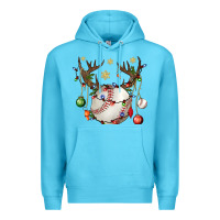 Ocean Blue Baseball Horn Christmas Premium Hoodie - BundleAndBundleShop